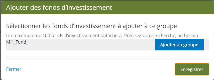 Ajouter des fonds d'investissement